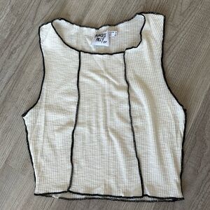 Princess Polly Cream and Black Tank Top